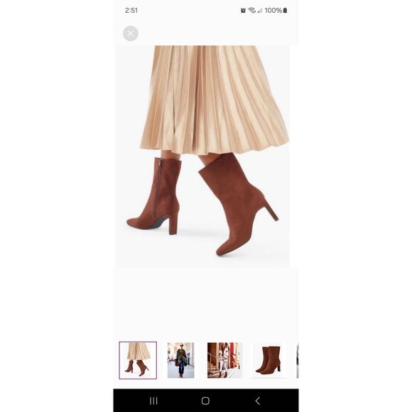 New 11E Extra Wide JustFab Brown Lillianna Booties Boots Faux Suede - Picture 1 of 8